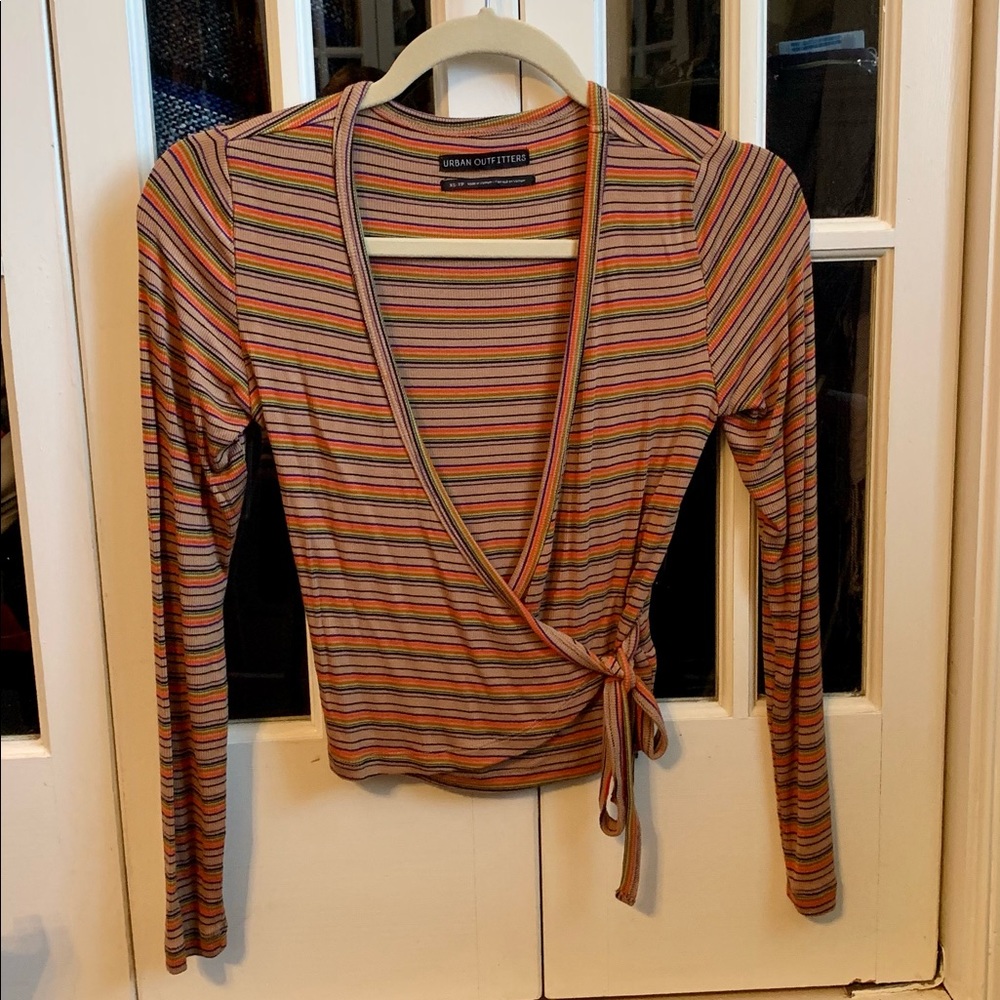 Urban Outfitters rainbow crossbody tie crop top